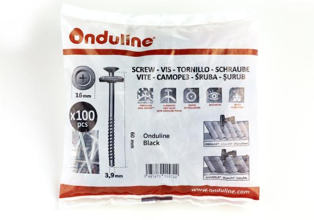 Skrue til Onduline® galvanisert 60 mm. Svart